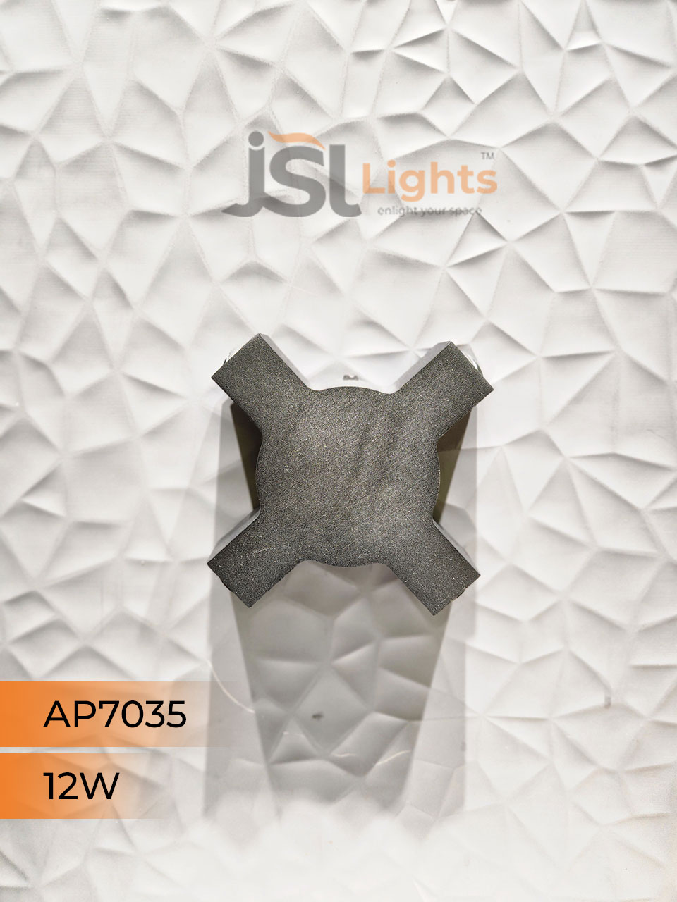 AP 7035 12W 4 Way Up Down Wall Decorative Light Black Aluminium Body Outdoor Wall Light