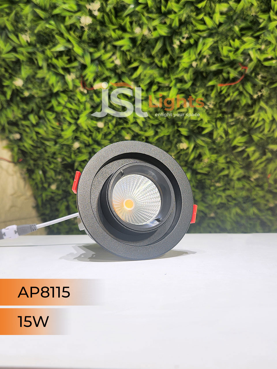 AP 8115 15W Black Deep Recessed Wall Mounted COB Pop Up Downlight Ceiling 360 Degree Adjustable Spotlight