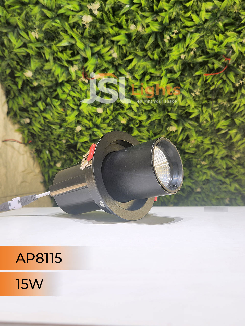 AP 8115 15W Black Deep Recessed Wall Mounted COB Pop Up Downlight Ceiling 360 Degree Adjustable Spotlight