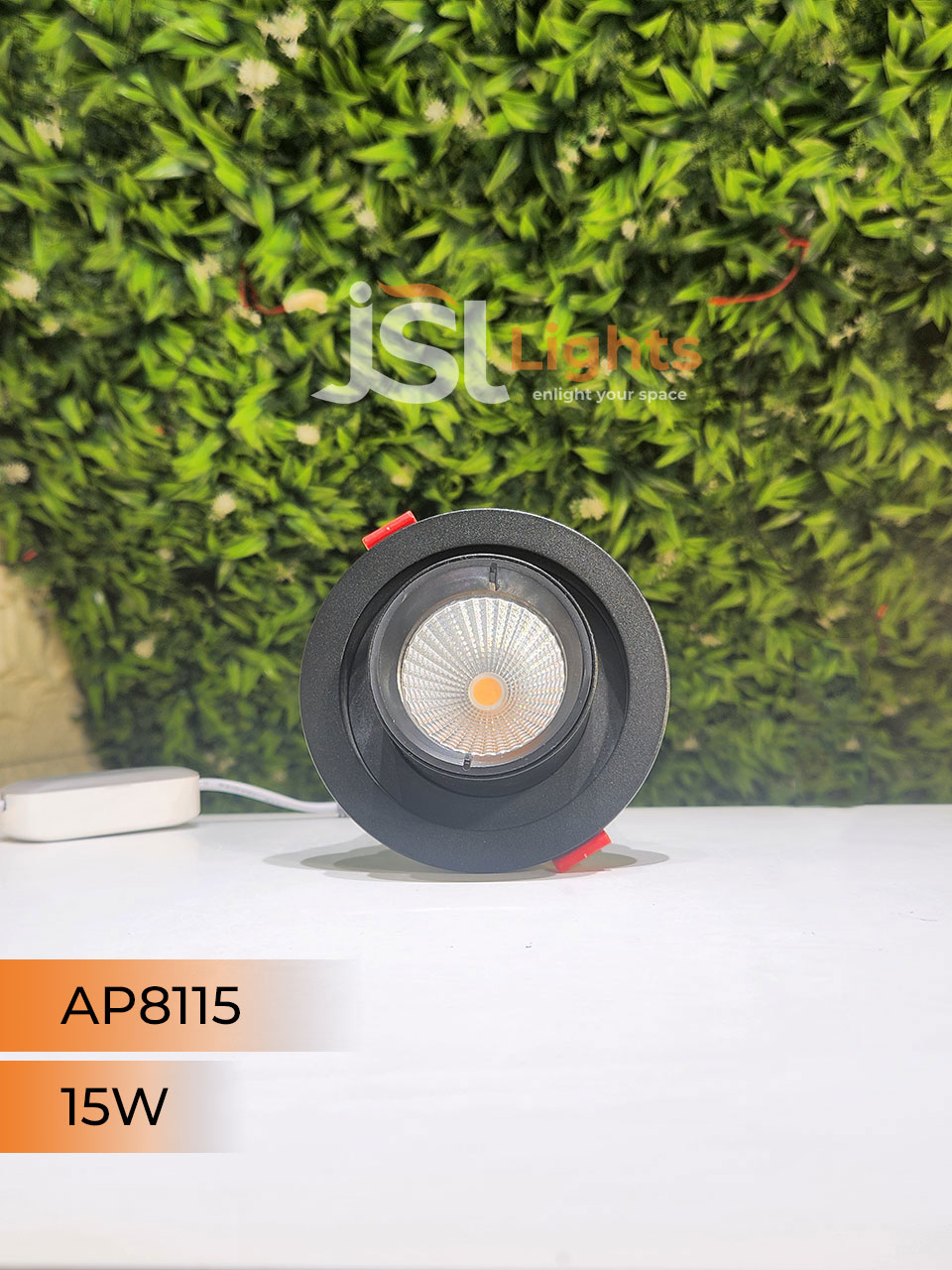 AP 8115 15W Black Deep Recessed Wall Mounted COB Pop Up Downlight Ceiling 360 Degree Adjustable Spotlight