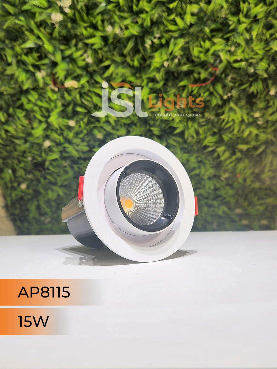 AP 8115 15W White Deep Recessed Wall Mounted COB Pop Up Downlight Ceiling 360 Degree Adjustable Spotlight