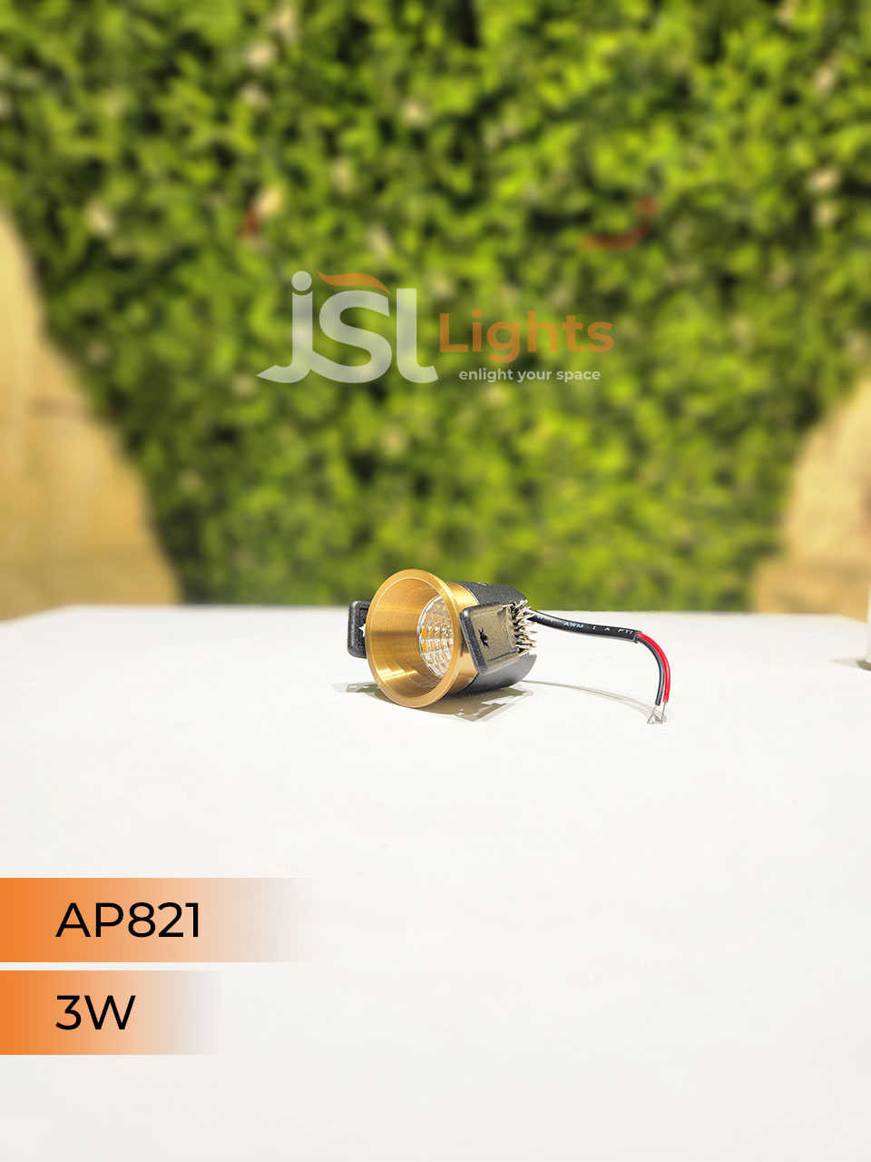 AP 821 3W Black Gold Deep Recessed COB Downlight with Apra Driver