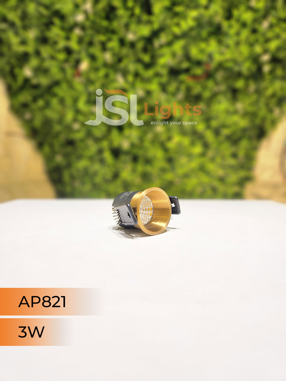 AP 821 3W Black Gold Deep Recessed COB Downlight with Apra Driver