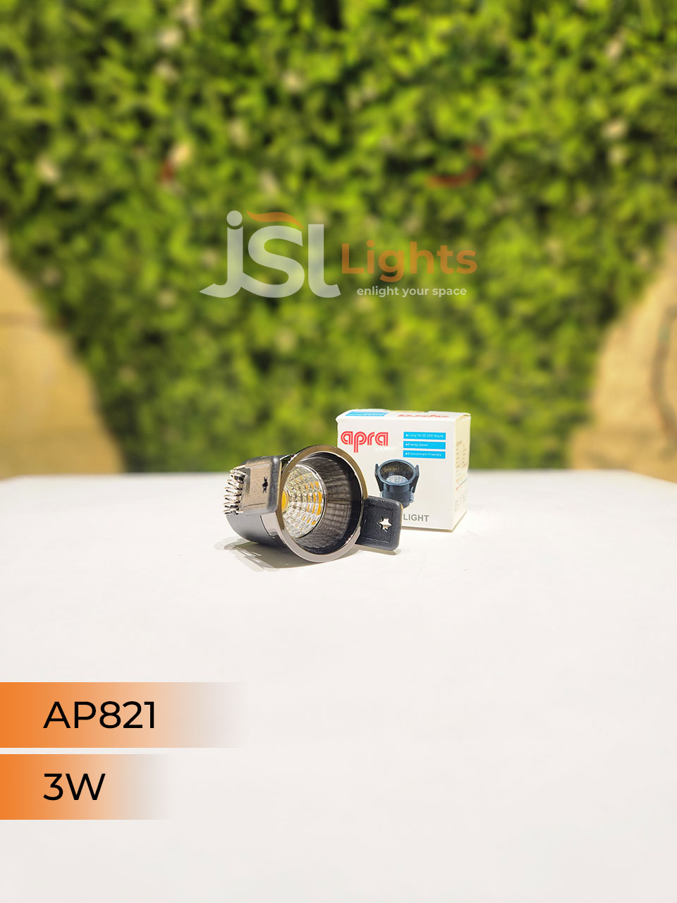 AP 821 3W Black Pearl Black Deep Recessed COB Downlight with Apra Driver