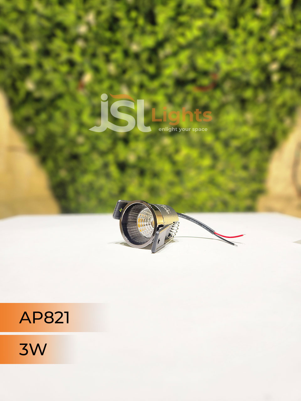AP 821 3W Black Pearl Black Deep Recessed COB Downlight with Apra Driver