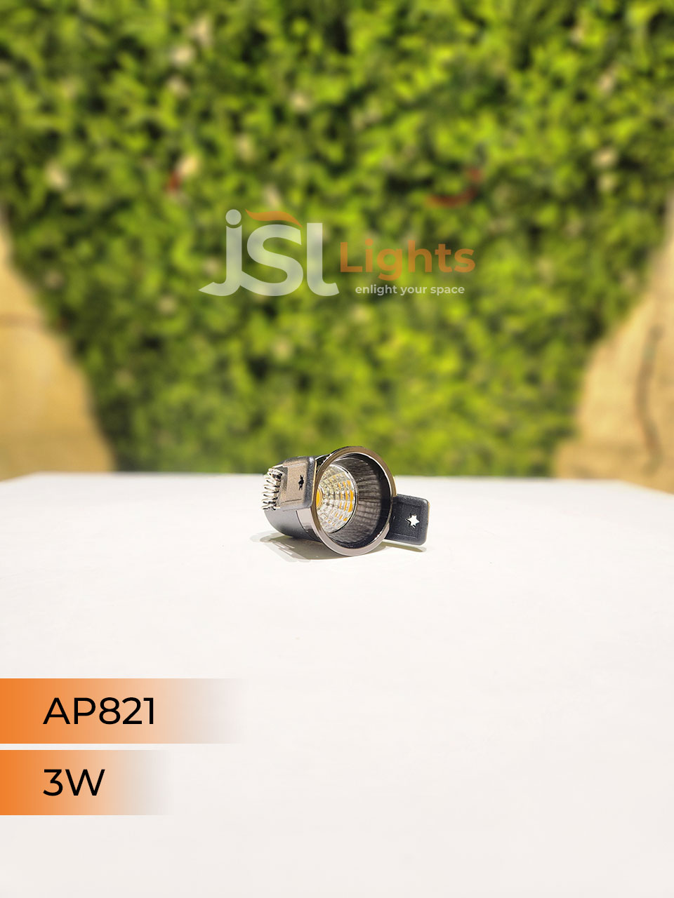 AP 821 3W Black Pearl Black Deep Recessed COB Downlight with Apra Driver