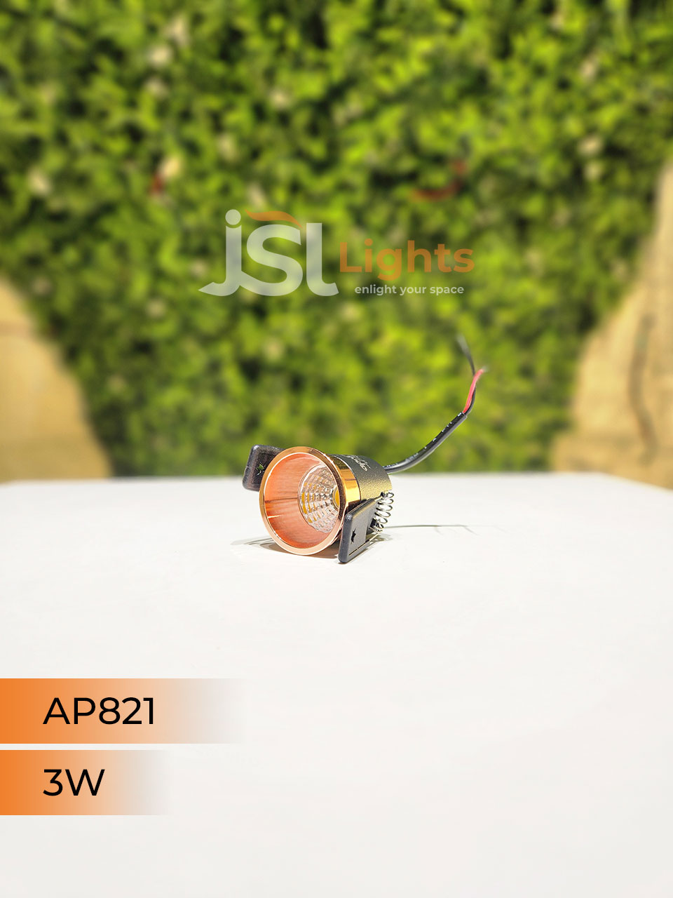 AP 821 3W Black Rose Gold Deep Recessed COB Downlight with Apra Driver