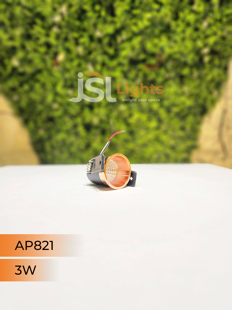 AP 821 3W Black Rose Gold Deep Recessed COB Downlight with Apra Driver