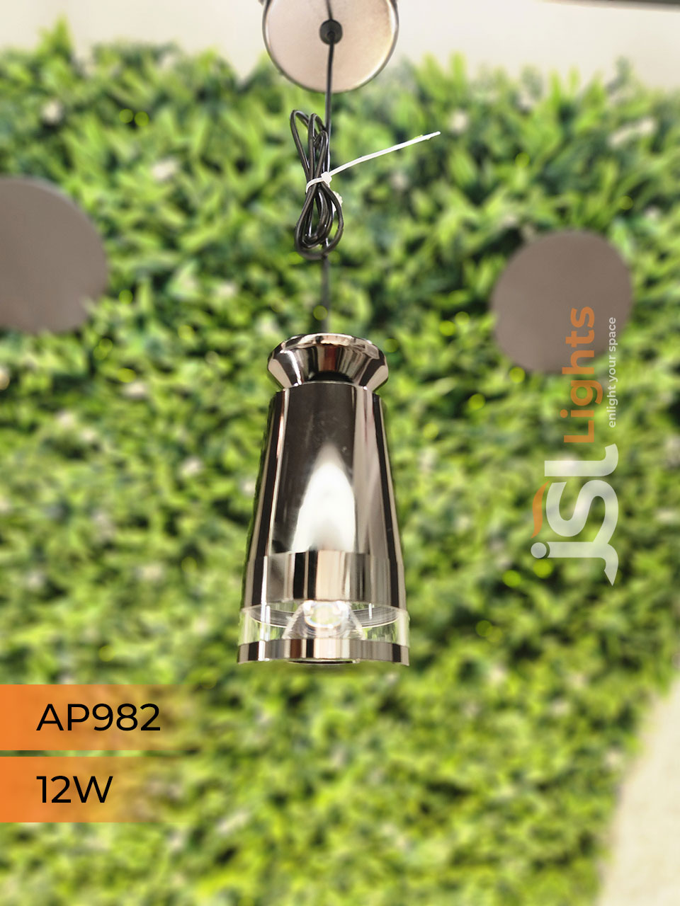 AP 982 12W Pearl Black Surface Hanging Light for Home Ceiling Pendant Light with Hanging Wire