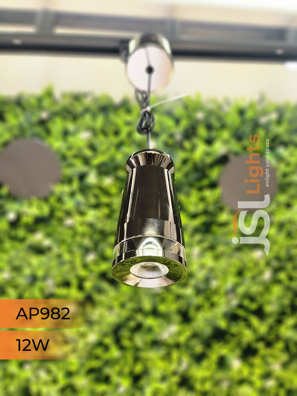 AP 982 12W Pearl Black Surface Hanging Light for Home Ceiling Pendant Light with Hanging Wire