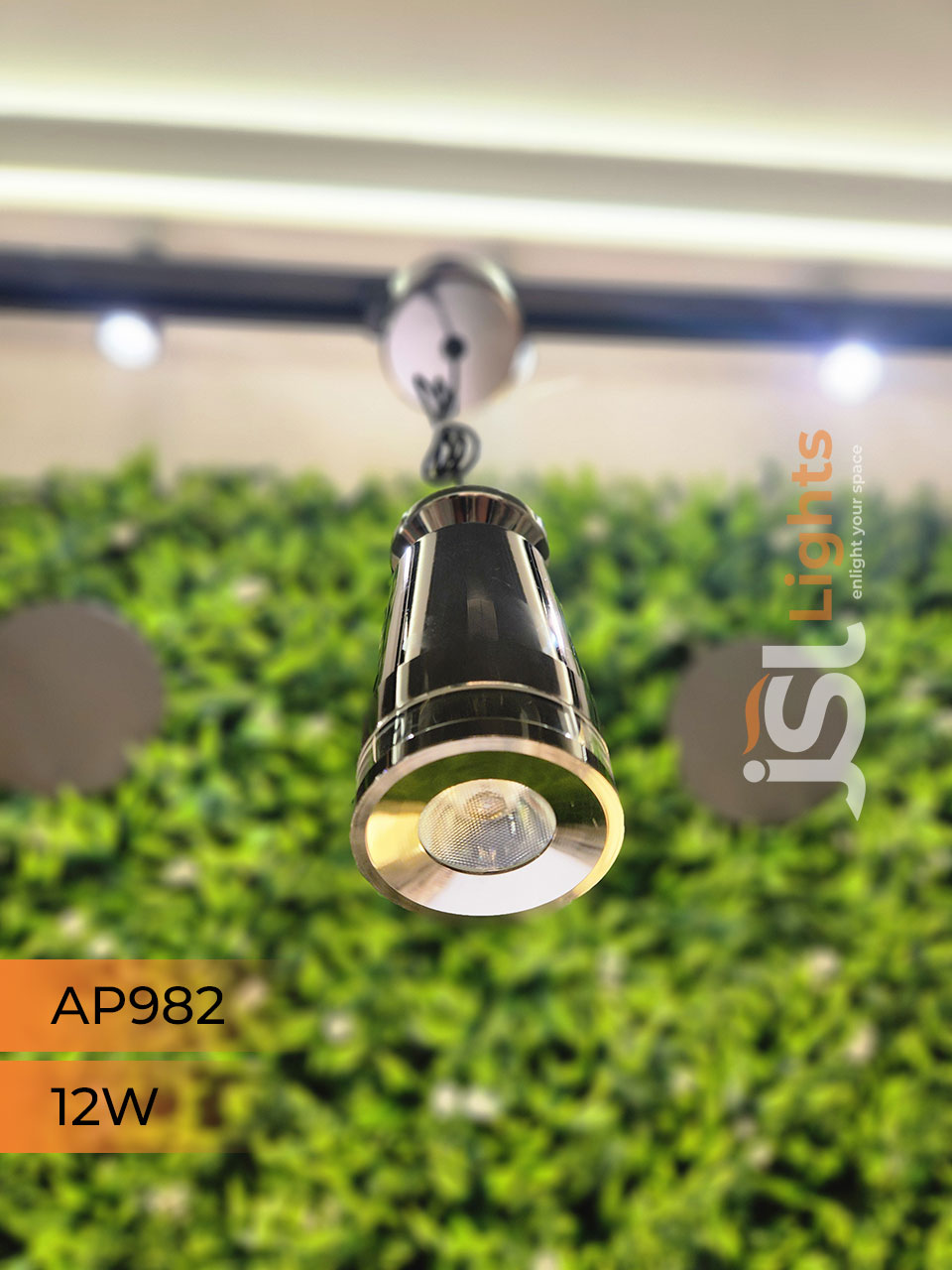 AP 982 12W Pearl Black Surface Hanging Light for Home Ceiling Pendant Light with Hanging Wire
