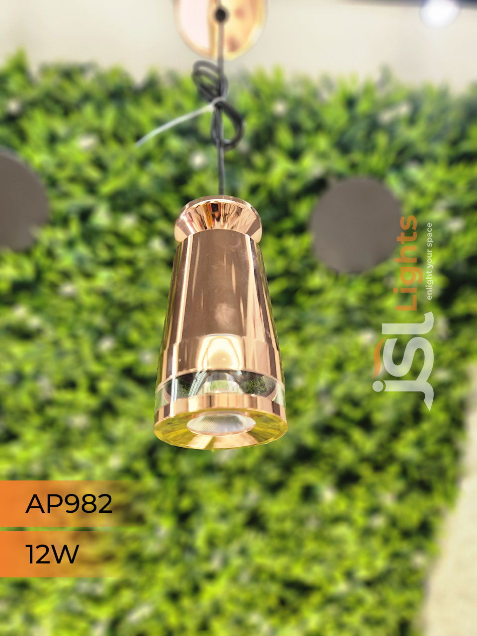 AP 982 12W Rose Gold Surface Hanging Light for Home Ceiling Pendant Light with Hanging Wire