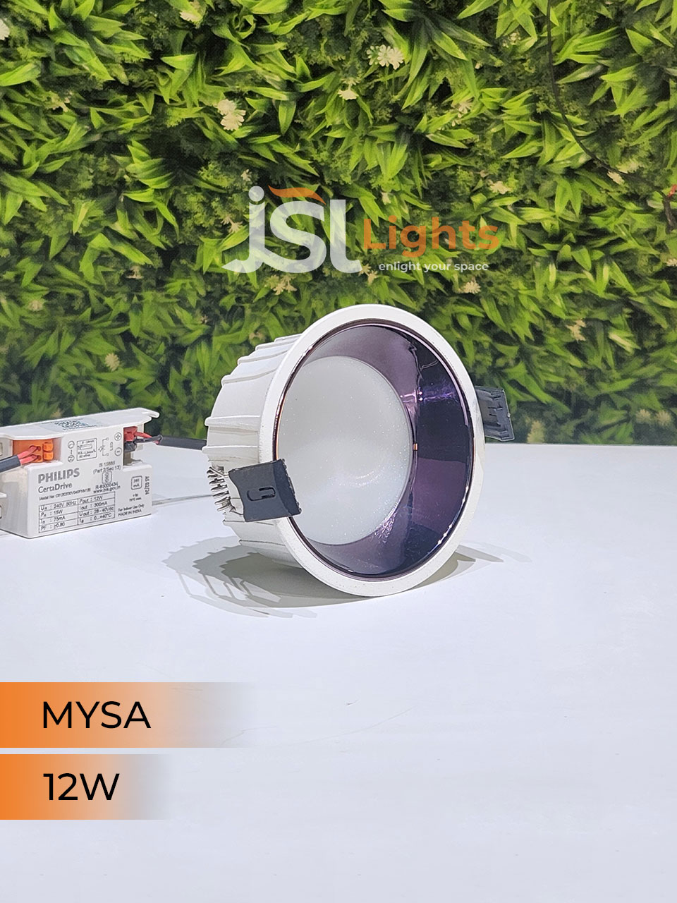 AP Mysa 12W Round Diffused Deep Recessed Wall Mounted COB Ceiling Downlight Nickle Reflector
