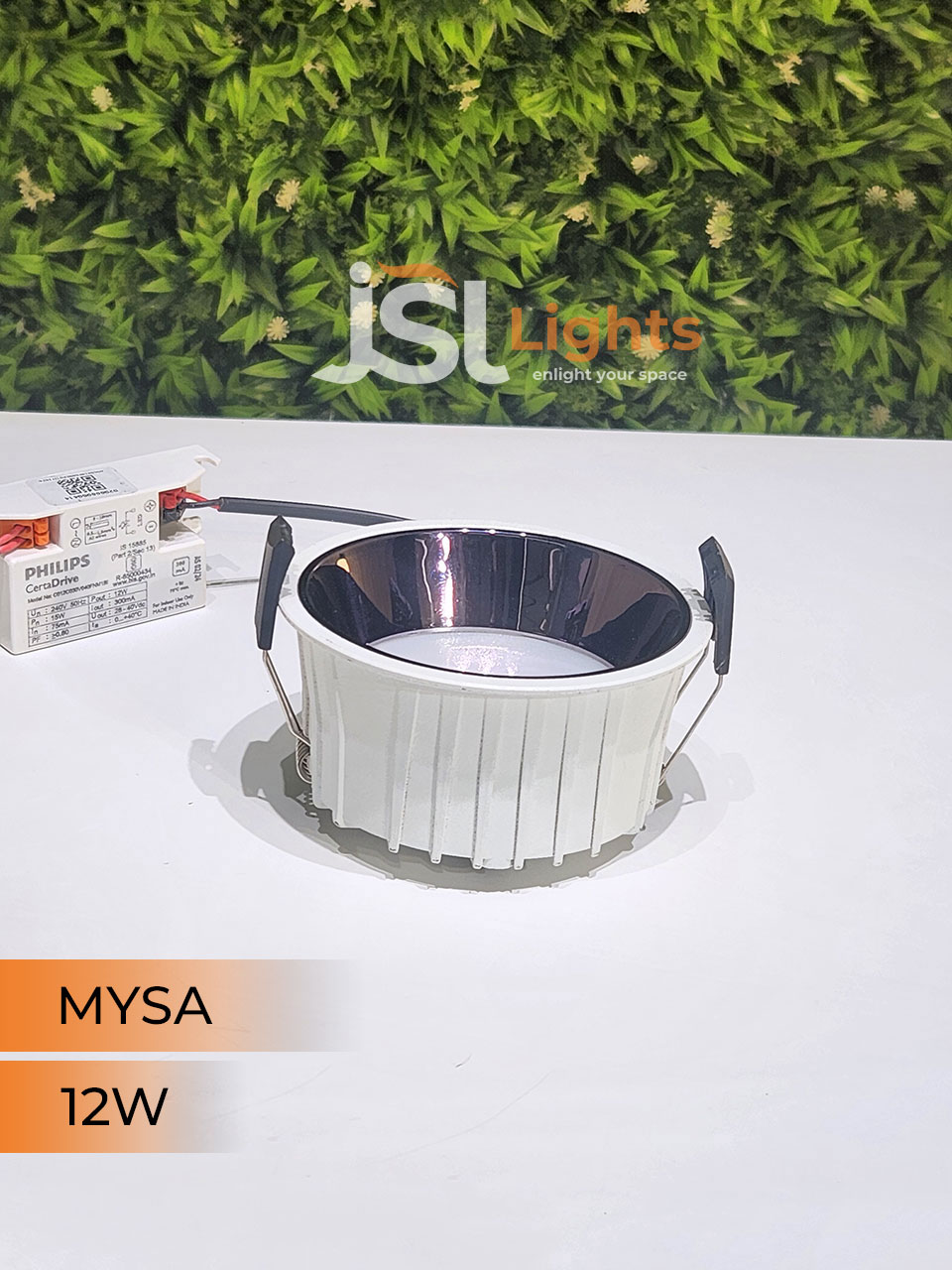 AP Mysa 12W Round Diffused Deep Recessed Wall Mounted COB Ceiling Downlight Nickle Reflector