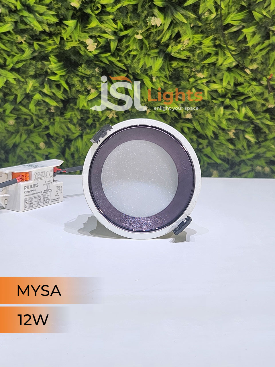 AP Mysa 12W Round Diffused Deep Recessed Wall Mounted COB Ceiling Downlight Nickle Reflector