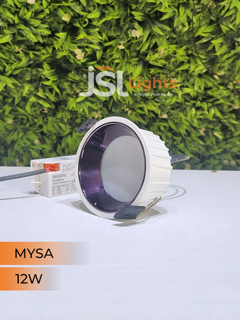 AP Mysa 12W Round Diffused Deep Recessed Wall Mounted COB Ceiling Downlight Nickle Reflector