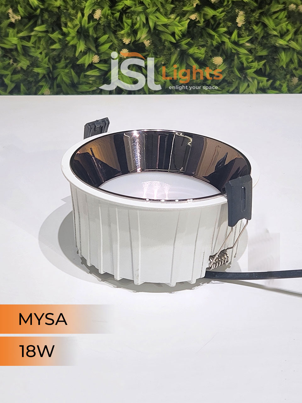AP Mysa 18W Round Diffused Deep Recessed Wall Mounted COB Ceiling Downlight Nickle Reflector