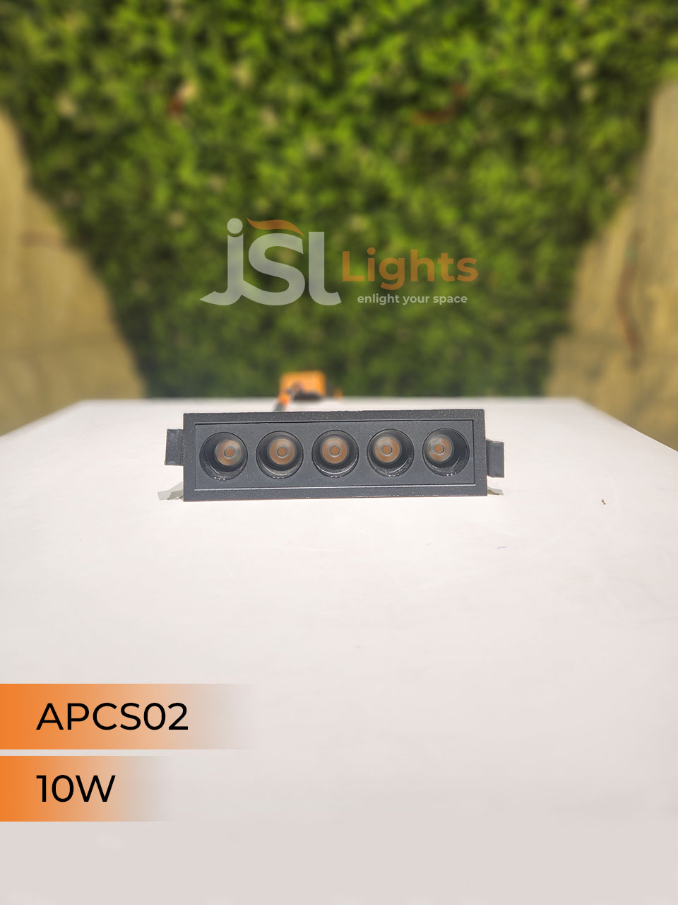 APCS 02 10W Black Linea Recessed COB Spotlight with Apra Driver