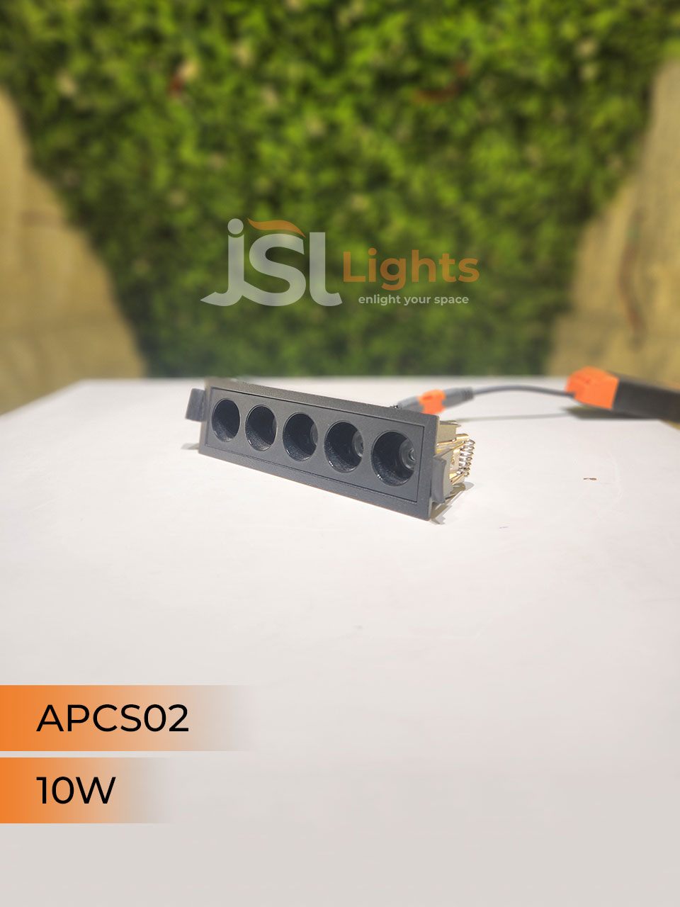 APCS 02 10W Black Linea Recessed COB Spotlight with Apra Driver