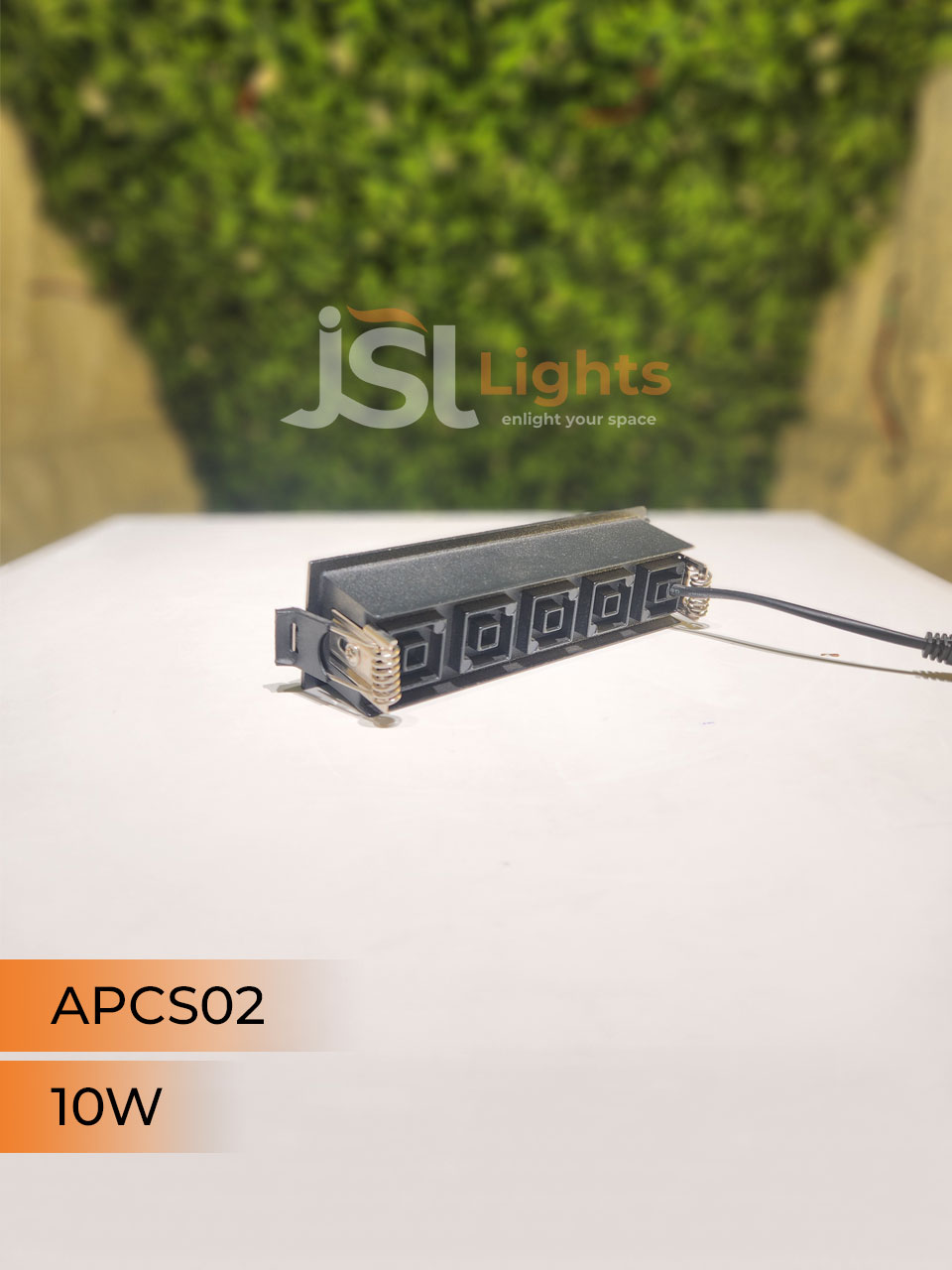 APCS 02 10W Black Linea Recessed COB Spotlight with Apra Driver