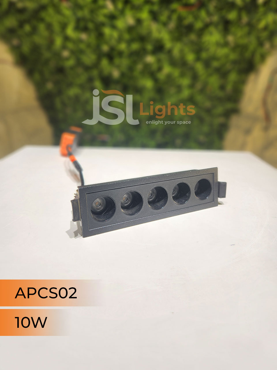 APCS 02 10W Black Linea Recessed COB Spotlight with Apra Driver