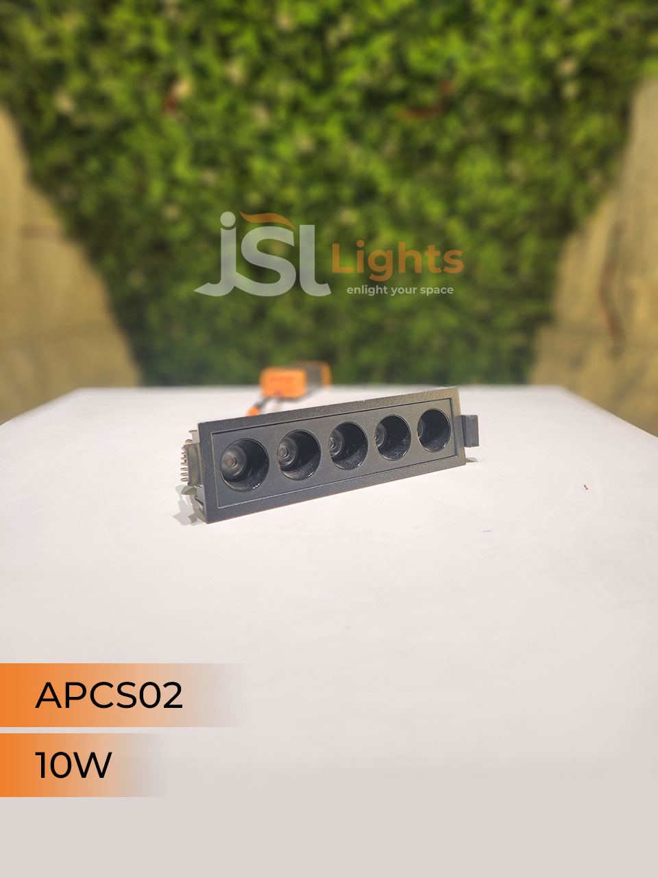 APCS 02 10W Black Linea Recessed COB Spotlight with Apra Driver