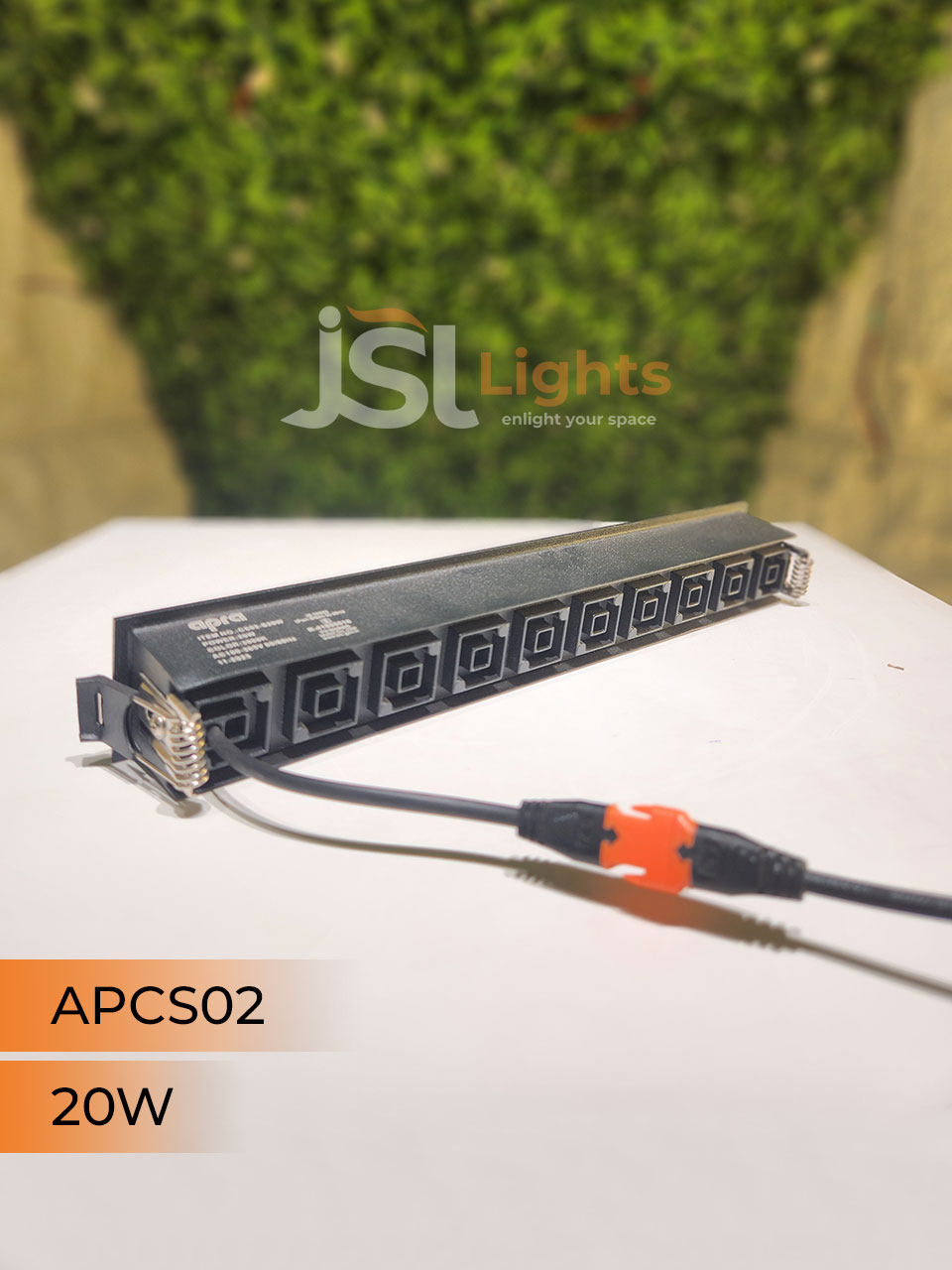 APCS 02 20W Black Linea Recessed COB Spotlight with Apra Driver