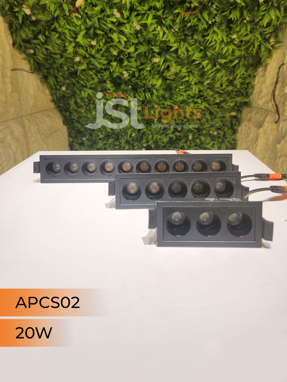 APCS 02 20W Black Linea Recessed COB Spotlight with Apra Driver