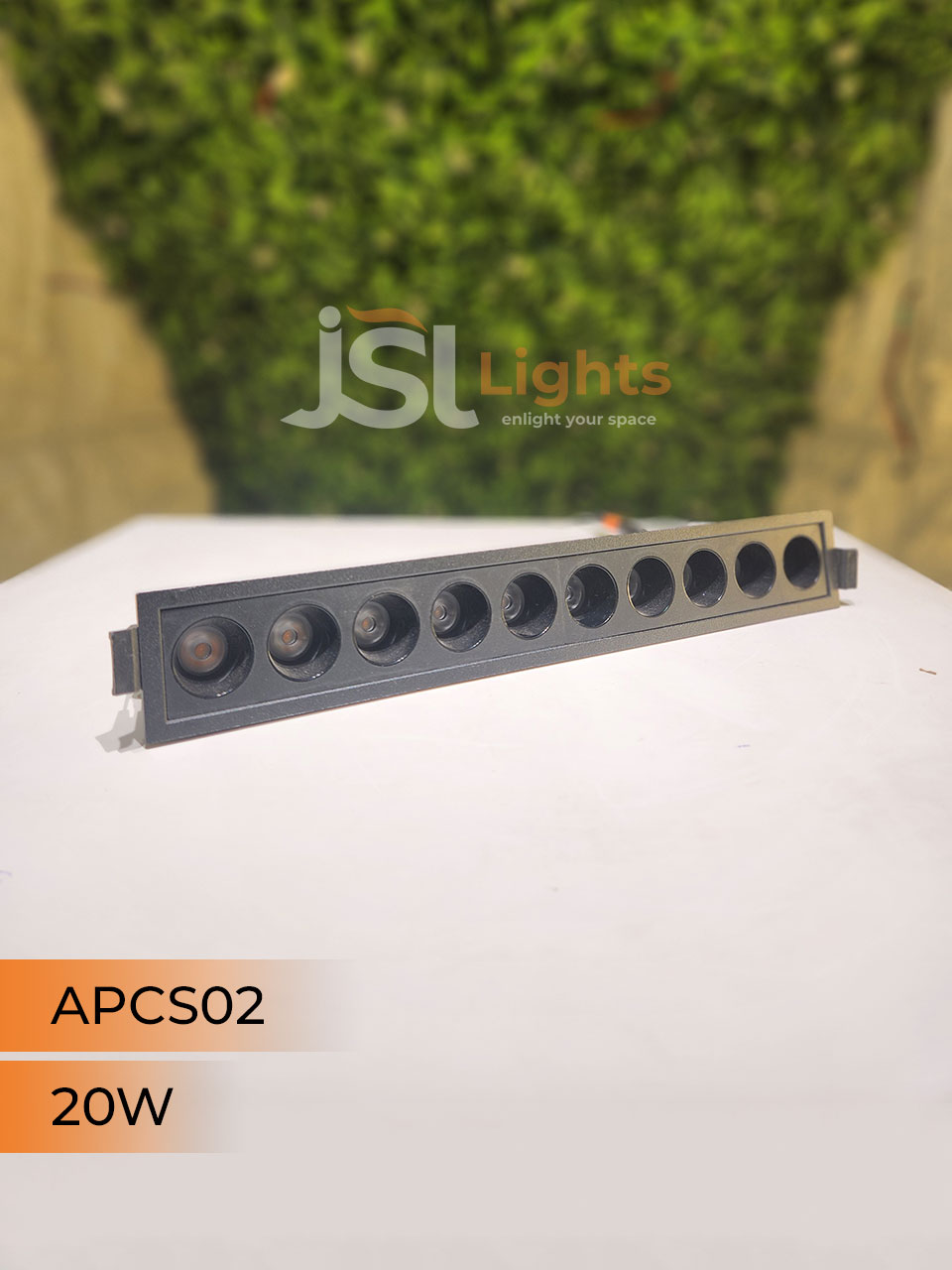 APCS 02 20W Black Linea Recessed COB Spotlight with Apra Driver
