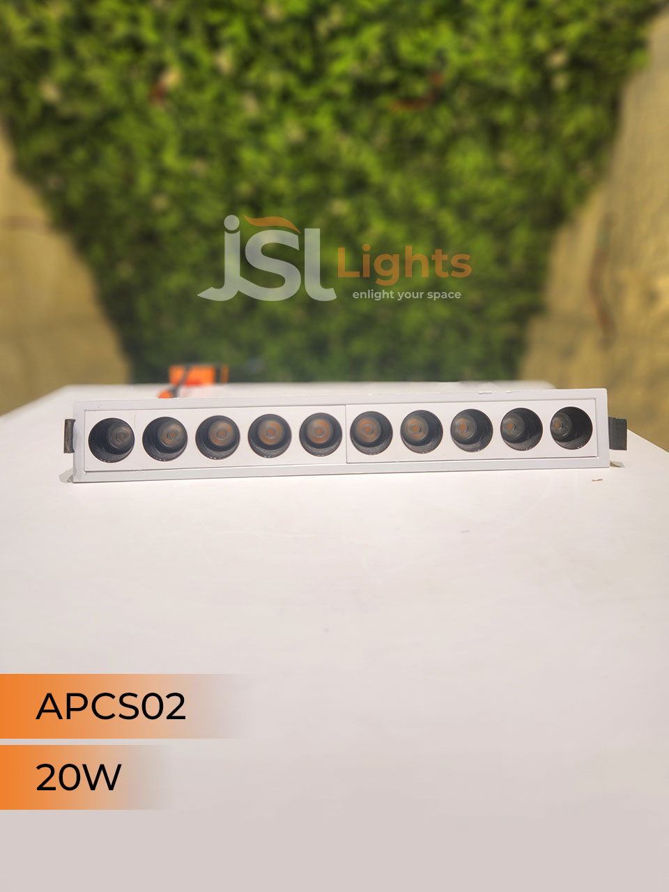 APCS 02 20W White Linea Recessed COB Spotlight with Apra Driver