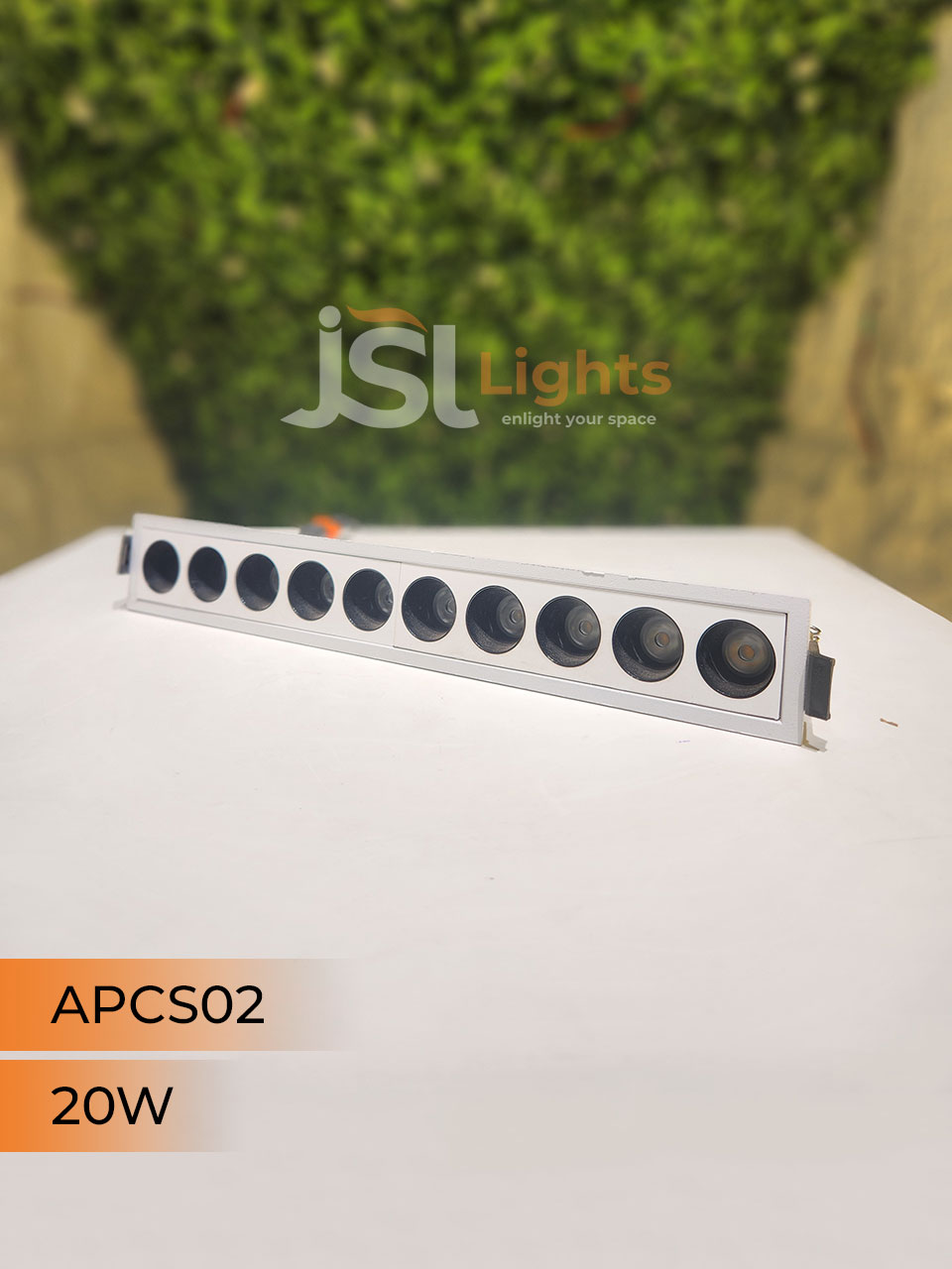 APCS 02 20W White Linea Recessed COB Spotlight with Apra Driver