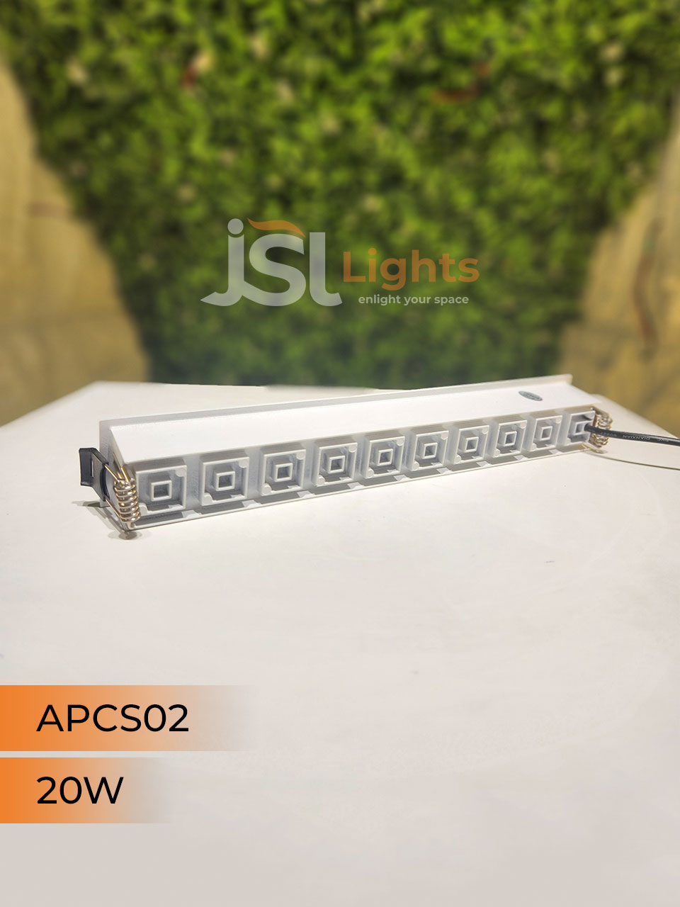 APCS 02 20W White Linea Recessed COB Spotlight with Apra Driver
