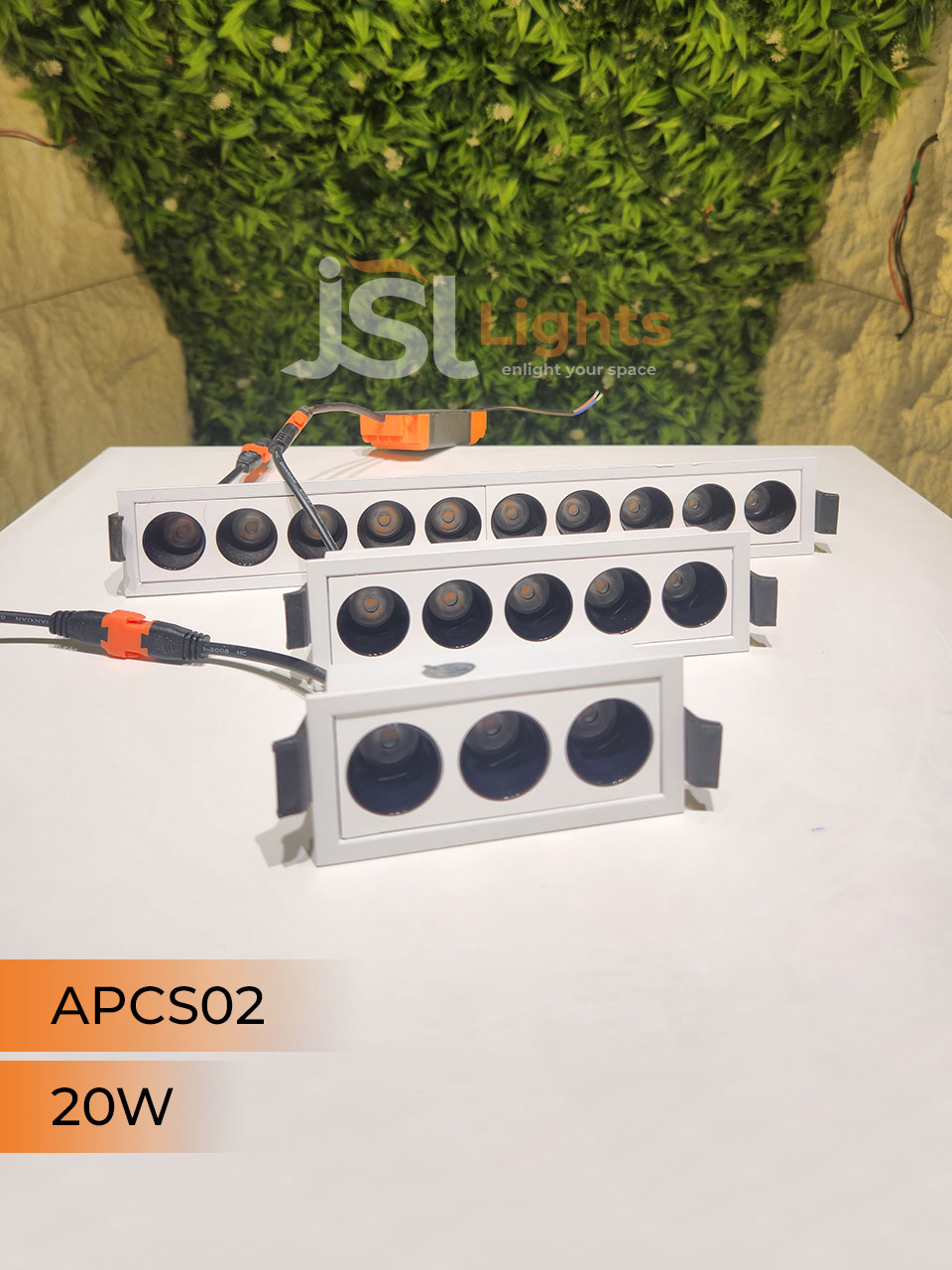 APCS 02 20W White Linea Recessed COB Spotlight with Apra Driver