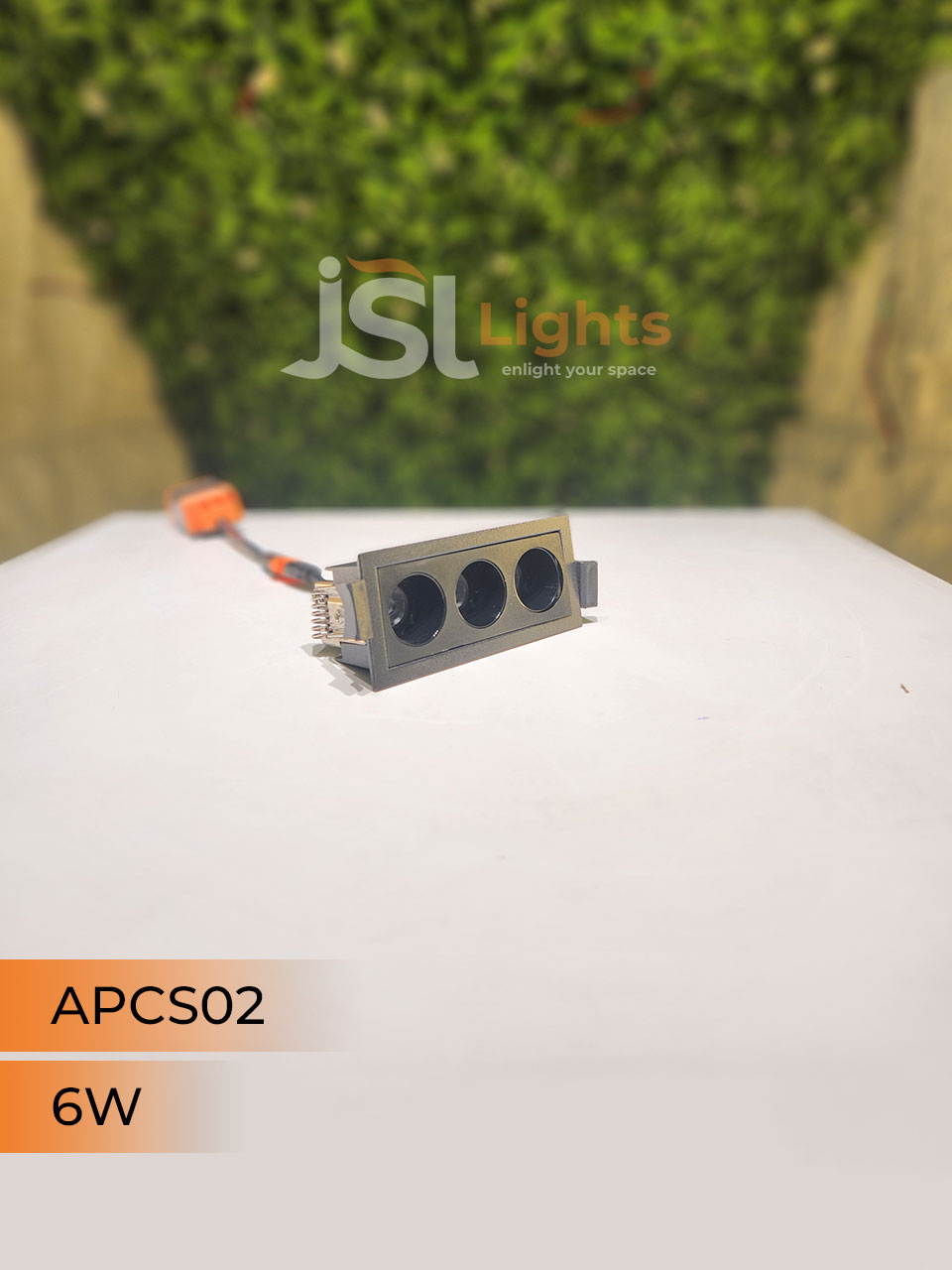 APCS 02 6W Black Linea Recessed COB Spotlight with Apra Driver