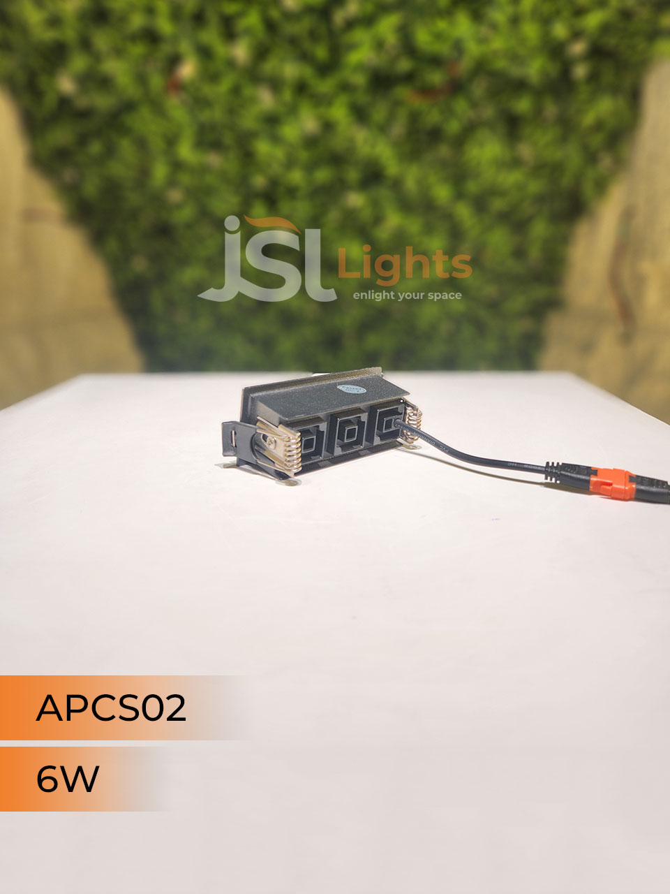 APCS 02 6W Black Linea Recessed COB Spotlight with Apra Driver