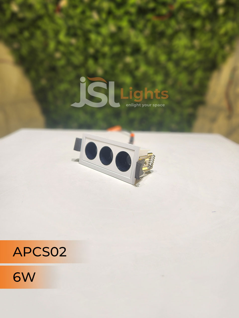 APCS 02 6W White Linea Recessed COB Spotlight with Apra Driver