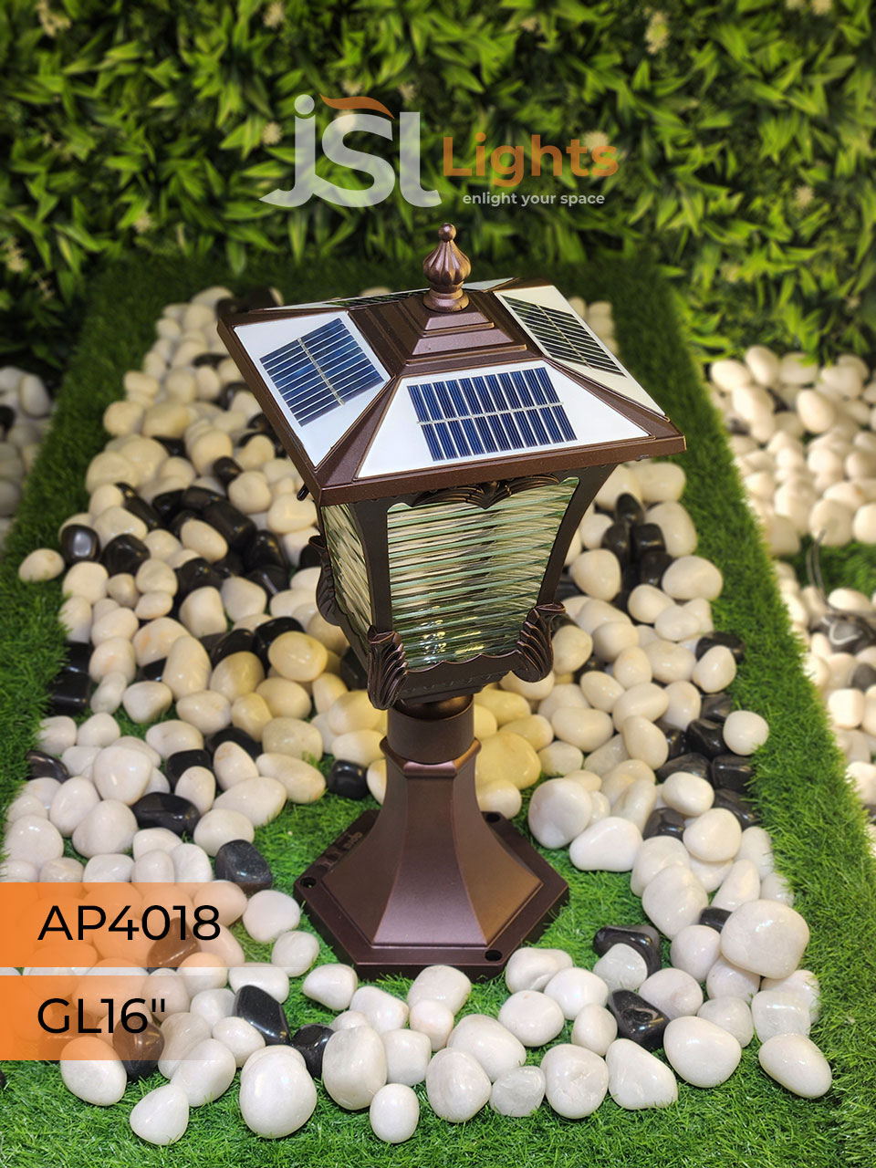 APT 4018 Solar Gate Light 16 Inches 3CCT Outdoor Gate Light with 5w LED