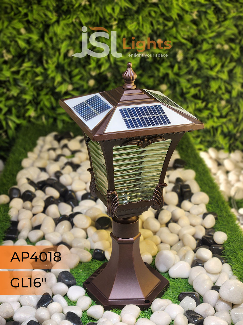 APT 4018 Solar Gate Light 16 Inches 3CCT Outdoor Gate Light with 5w LED