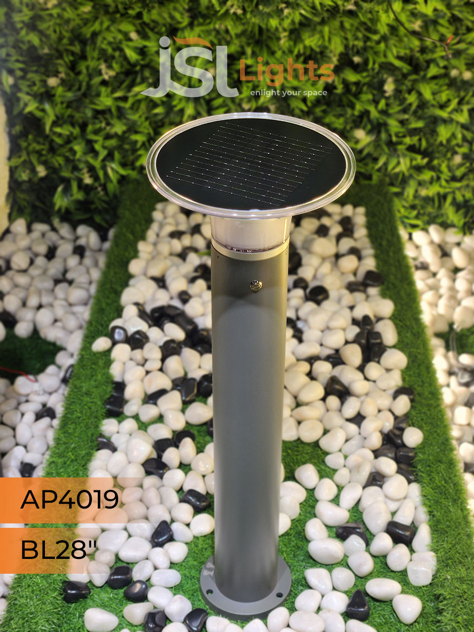 APT 4019 Solar Outdoor Garden Bollard Light 28 Inches Outdoor Bollard Light with 5w LED