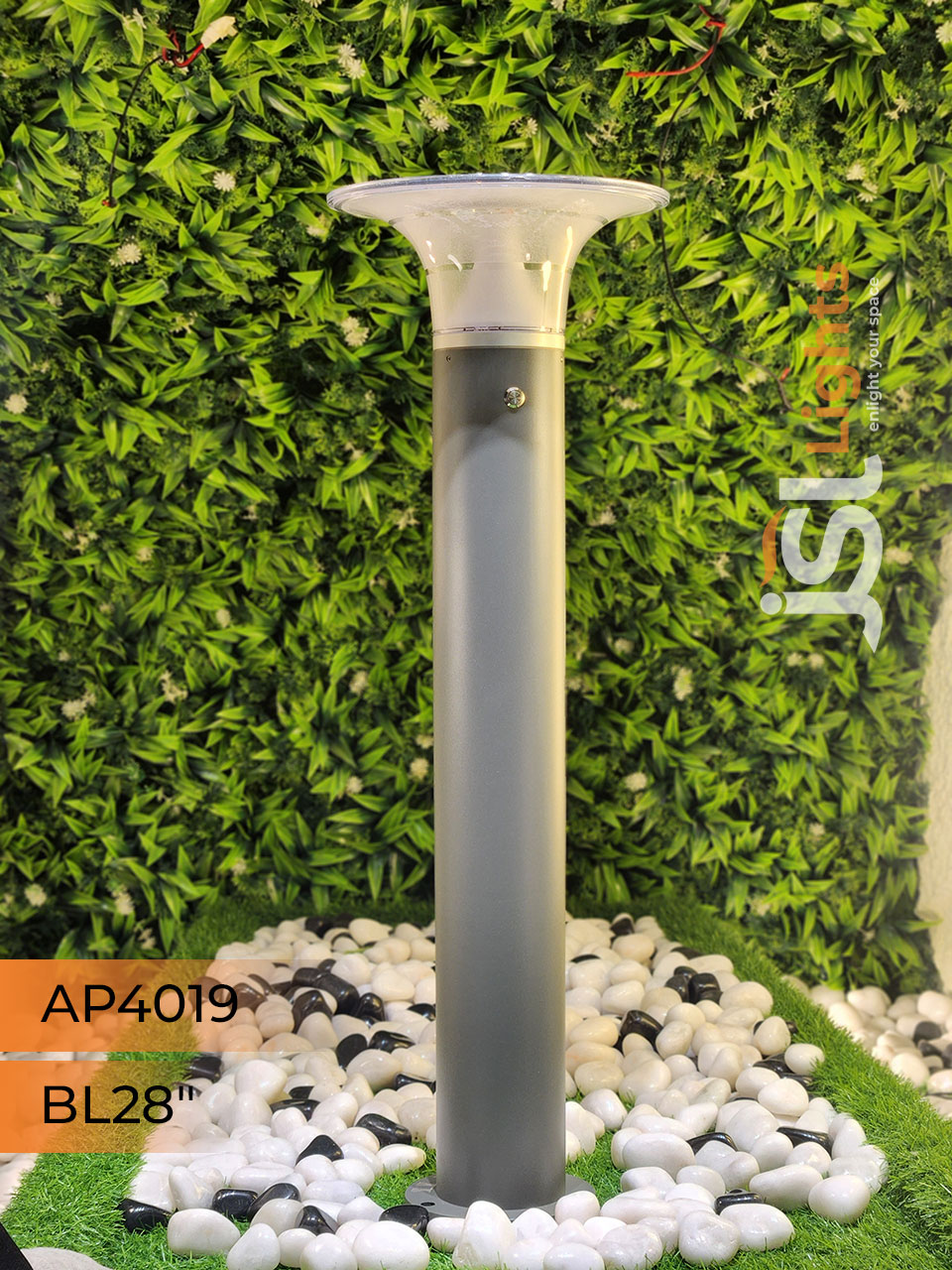 APT 4019 Solar Outdoor Garden Bollard Light 28 Inches Outdoor Bollard Light with 5w LED