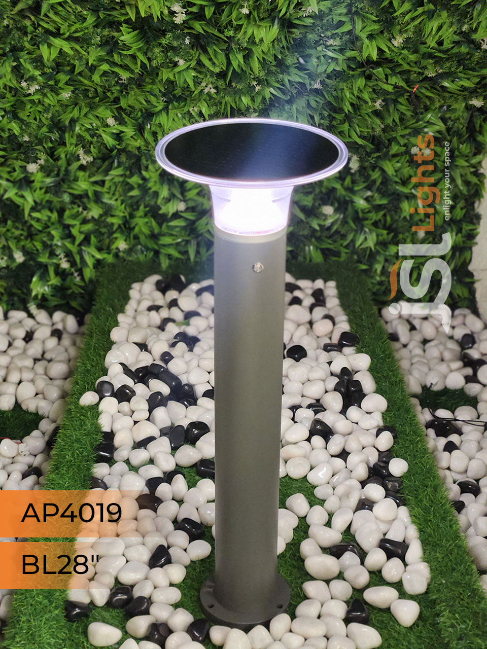 APT 4019 Solar Outdoor Garden Bollard Light 28 Inches Outdoor Bollard Light with 5w LED