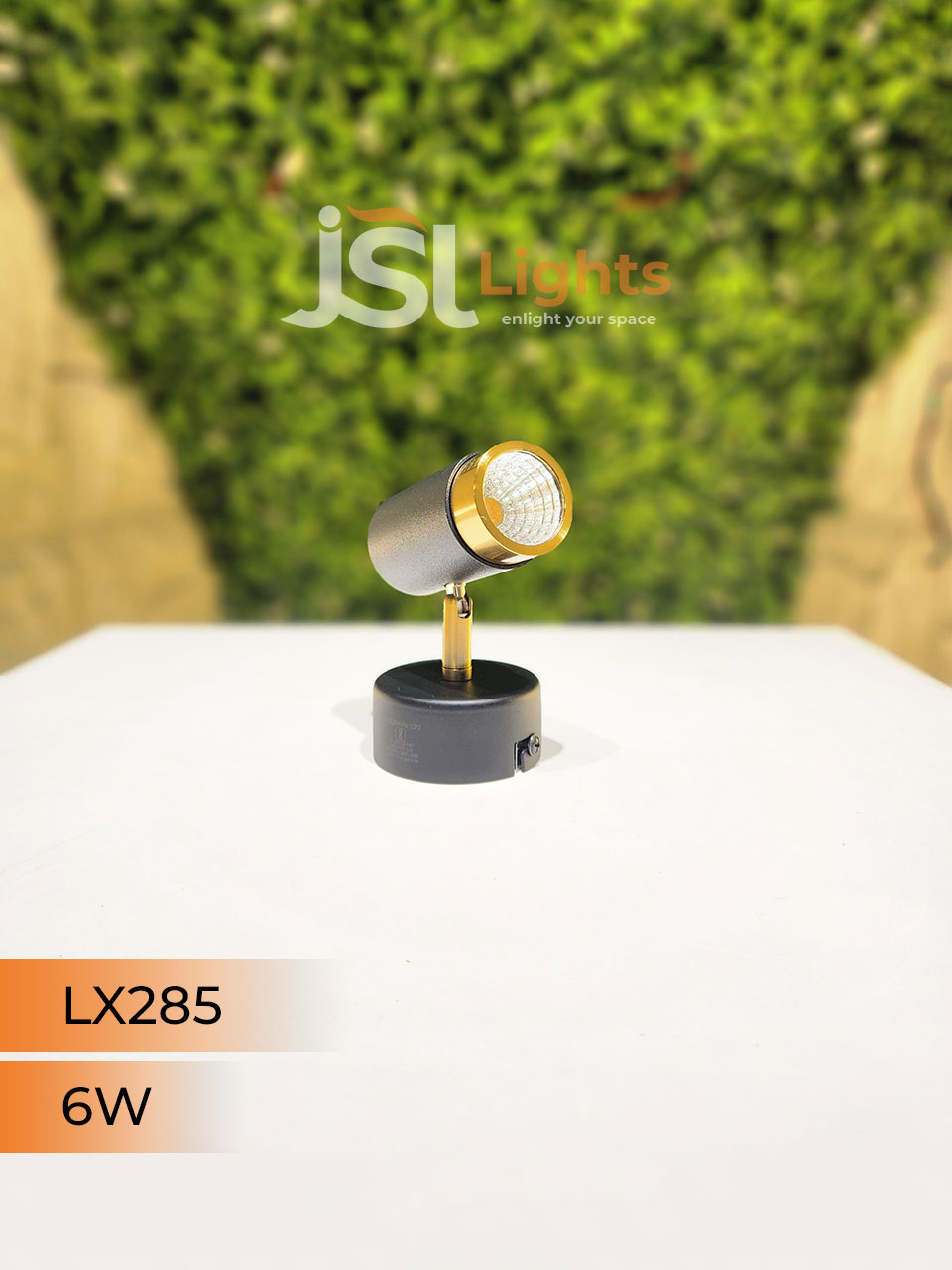 LX 285 6W Black Gold Surface Wall COB Focus Light