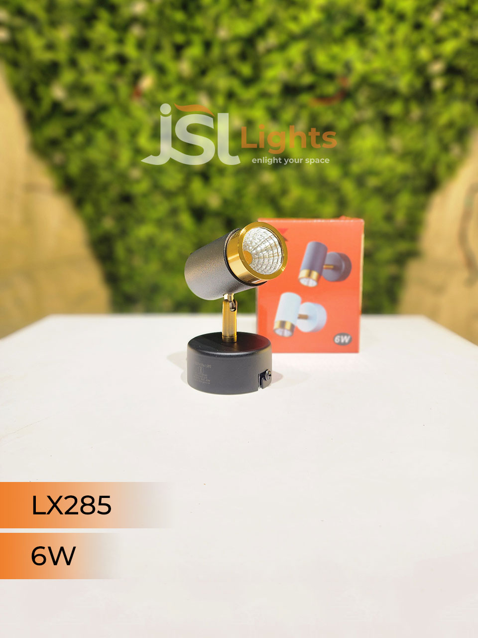 LX 285 6W Black Gold Surface Wall COB Focus Light