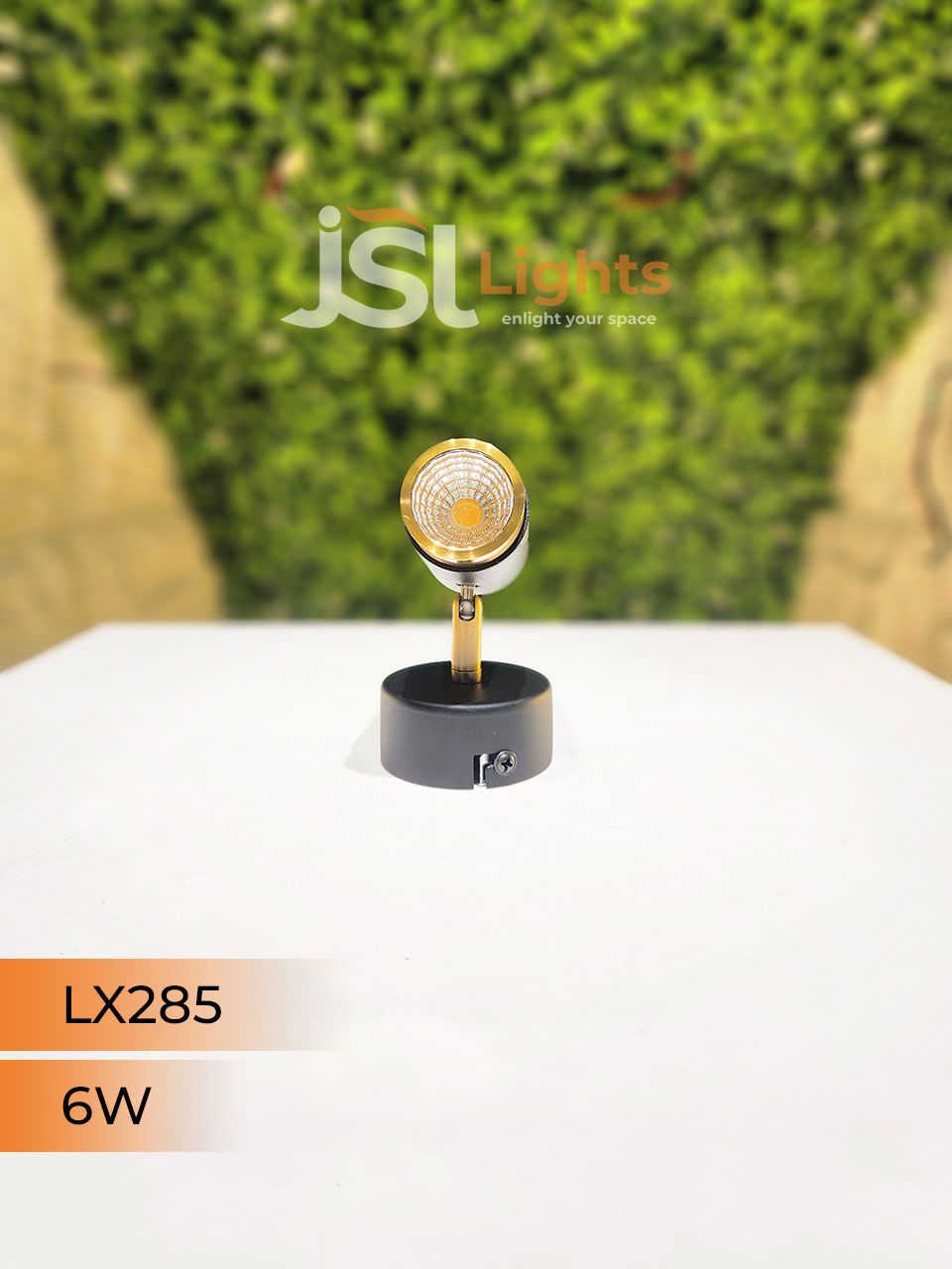 LX 285 6W Black Gold Surface Wall COB Focus Light