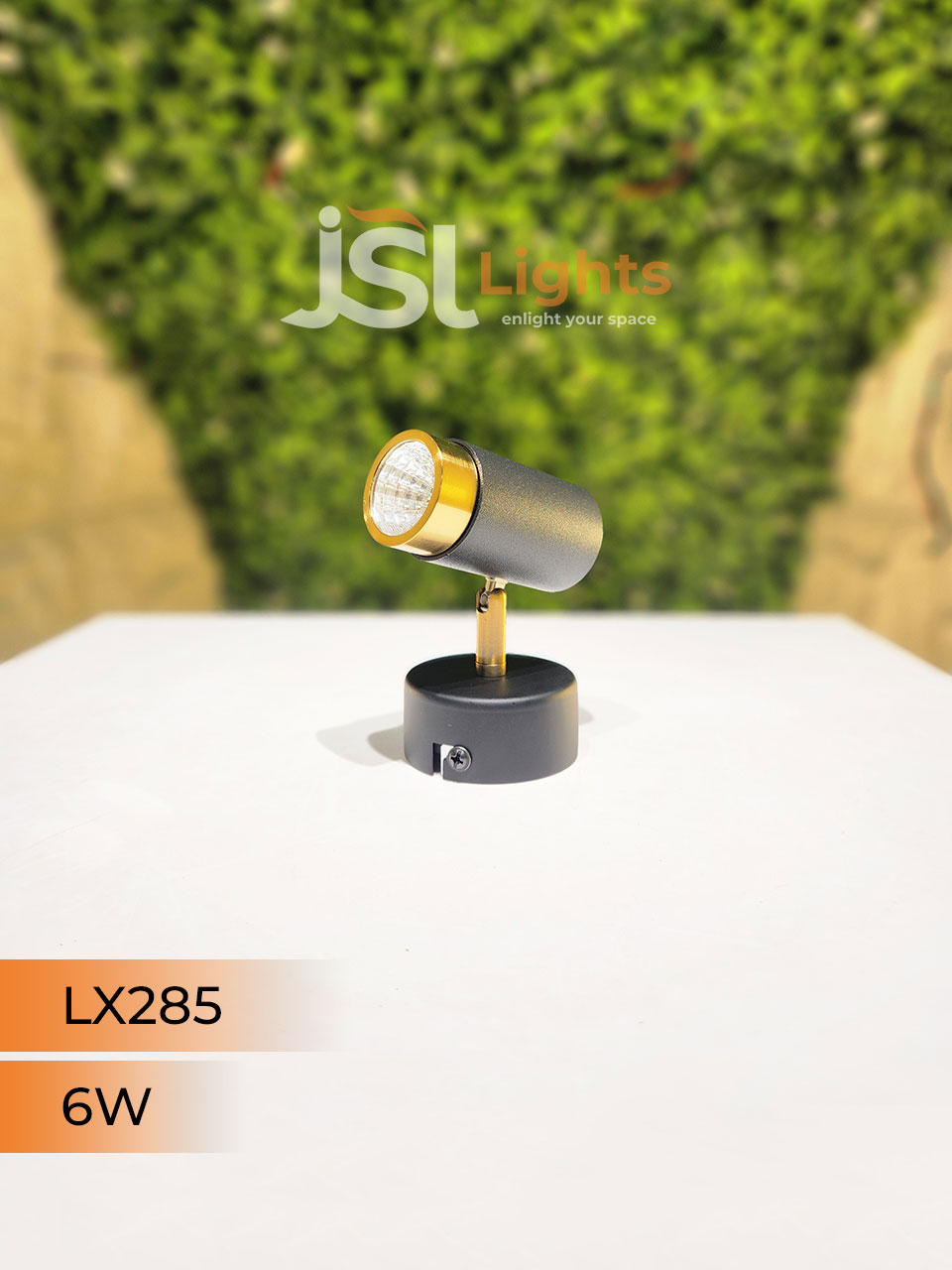 LX 285 6W Black Gold Surface Wall COB Focus Light