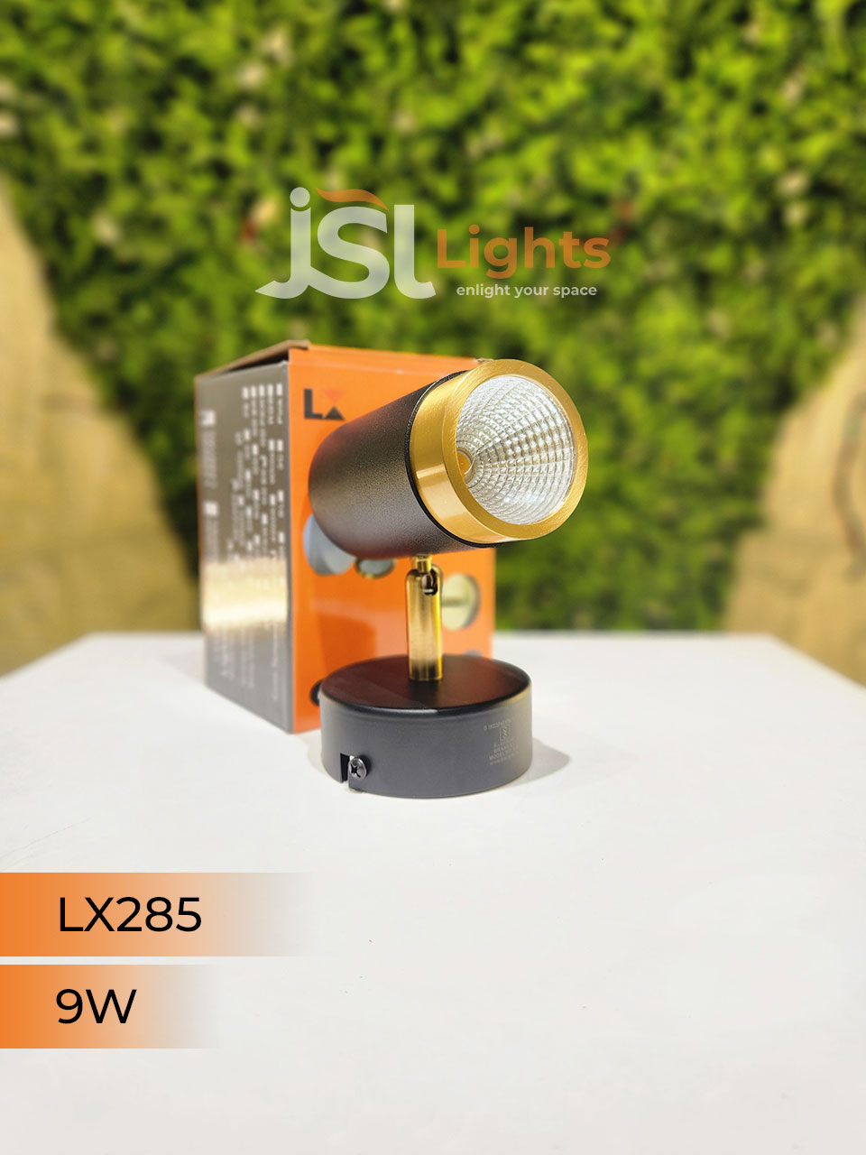 LX 285 9W Black Gold Surface Wall COB Focus Light