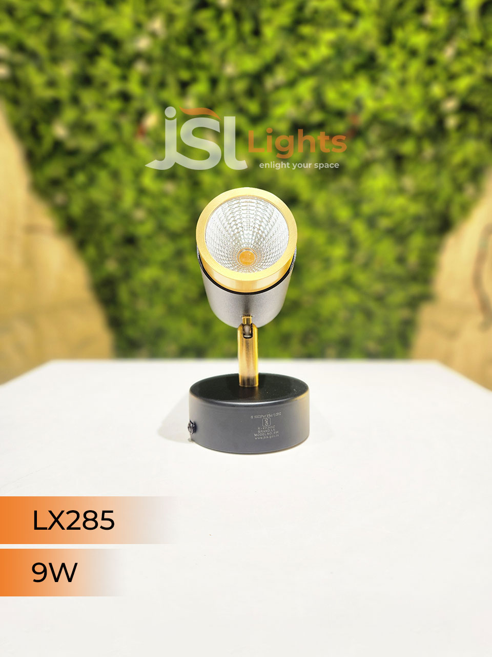 LX 285 9W Black Gold Surface Wall COB Focus Light