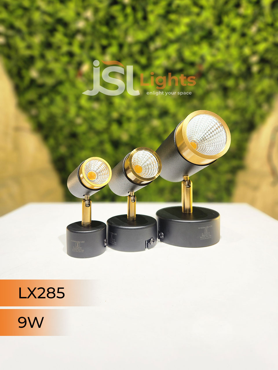 LX 285 9W Black Gold Surface Wall COB Focus Light