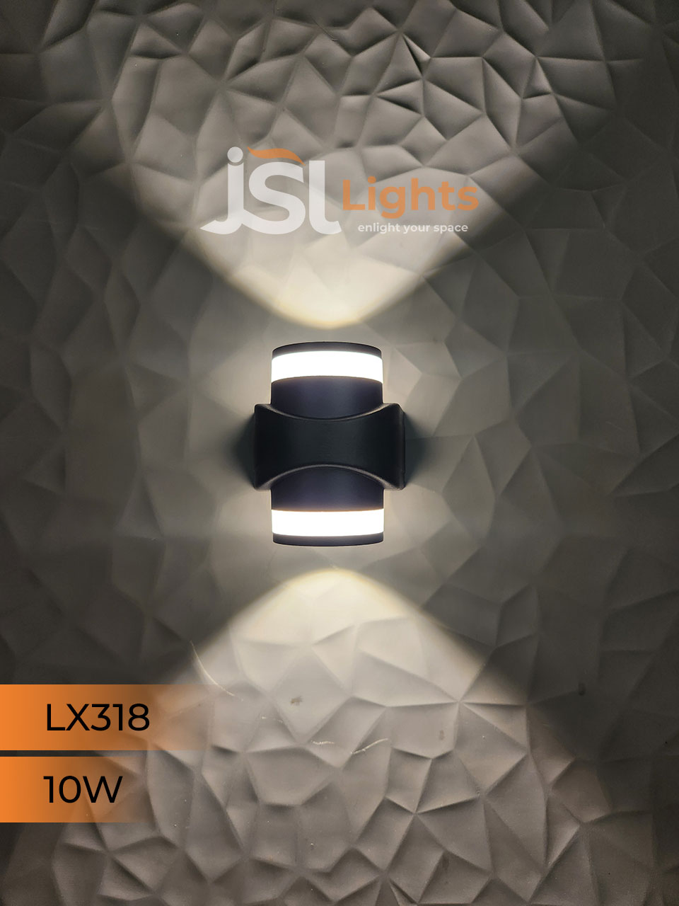 LX 318 10W Up Down Wall Decorative Light Black Aluminium Body Outdoor Wall Light