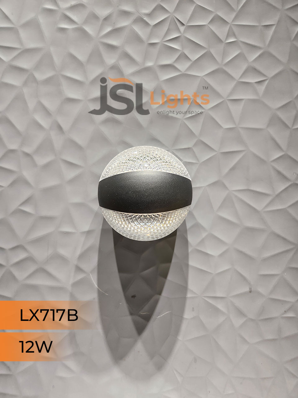 LX 717B 12W Up Down Wall Decorative Light Black Aluminium Body Outdoor Wall Light